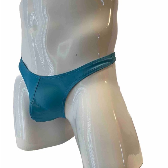 Mens Thong G-String Blue Medium Shiny New With Tags Go-Go - Picture 1 of 6